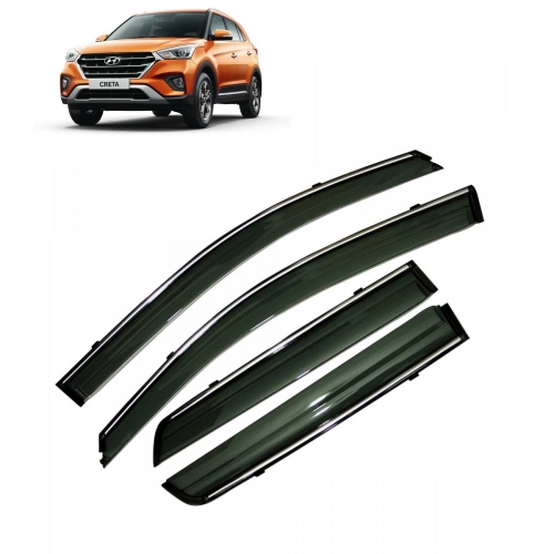 Hyundai Creta Facelift 20182020 Car Window Door Visor with Chrome Line